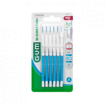 GUM starpzobu birstīte Bi-DIRECTION, 0,9 mm, 6 gab.