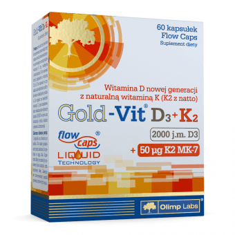 OLIMP LABS GOLD-VIT D3 2000 + K2 kapsulas, 60 gab.
