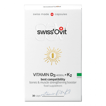 SWISS OVIT VITAMIN D3 4000IU +K2, 30 kapsulas