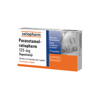 PARACETAMOL-RATIOPHARM 125 mg supozitoriji, N10