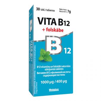 VITA B12 + folskābe 1000 µg/400 µg, 30 tabletes