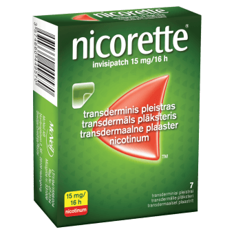 NICORETTE 15 mg/16 h transdermāls plāksteris INVISIPATCH, N7