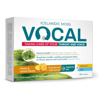 VOCAL pastilas ar citrona un medus garšu, 24 gab.