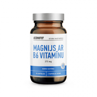 ICONFIT Magnijs ar B6 Vitamīnu, 375mg, 90 kapsulas
