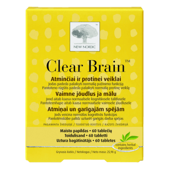 NEW NORDIC tabletes CLEAR BRAIN, 60 gab.