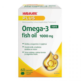 WALMARK OMEGA 3 zivju eļļa FORTE 1000mg, 60 kapsulas