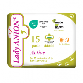 LADY ANION higiēniskās paketes ACTIVE, 180 mm, 15 gab.