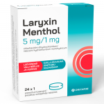 LARYXIN mentola 5mg/1mg sūkājamās tabletes, N24