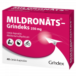 MILDRONĀTS-GRINDEKS 250 mg cietās kapsulas, N40