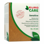 EURO CARE plāksteris SENSITIVE, 19x72 mm, 200 gab.