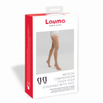 LAUMA MEDICAL medicīniskās kompresijas garās zeķes ar silikona gumiju un pirkstu daļu , bēšas, 1D, 1 pāris