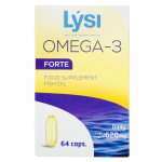 LYSI OMEGA-3 Forte Zivju eļļa, 64 gab.