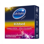 Prezervatīvi LifeStyles Ribbed, 3 gab.