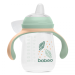 BABOO Ūdens pudele ar silikona snīpi, 6+ mēneši PEACHY KEEN, 260 ml