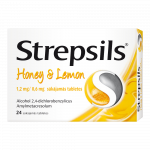 STREPSILS HONEY & LEMON 1,2 mg/0,6 mg sūkājamās tabletes, 24 gab., N24