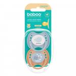 BABOO apaļie lateksa knupīši ar futlāri, 6+ mēnešiem BLUE HAZE, 2 gab.