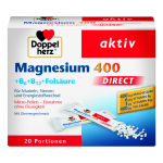 DOPPELHERZ AKTIV DIRECT Magnijs 400 + B6 + B12 + Folskābe, šķīstošas mikrogranulas, 20 paciņas