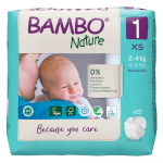 BAMBO NATURE autiņbiksītes 1.izmērs, 2-4 kg, 22 gab.