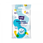 BELLA atsvaidzinošas, antibakteriālas mitrās salvetes, 10 gab.