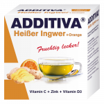 ADDITIVA Karstais ingvers + Apelsīns C vitamīns + Cinks + D3 vitamīns, pulveris, 10 paciņas