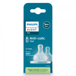 PHILIPS AVENT vidējas silikona plūsmas knupis pudelītēm CLASSIC+, no 3 mēn., 2 gab.