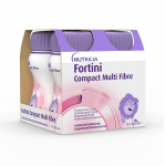 NUTRICIA NUTRIDRINK со вкусом клубники FORTINI COMPACT MULTI FIBRE, 4 шт., 125 мл
