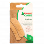 EURO CARE plāksteri SENSITIVE, 19x72 mm, 10 gab.