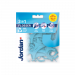 JORDAN 3-in-1 starpzobu diegs, mēles tīrītājs un zobu bakstāmais, 36 gab.