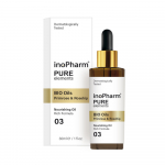 INOPHARM eļļa sejai ar naktssveces,mežrozīšu bioeļļām un E vitamīnu, 30 ml