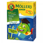 MOLLERS JUNIOR želejas zivtiņas ar augļu garšu, 45 gab.