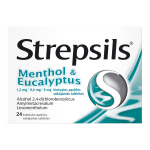 STREPSILS MENTHOL & EUCALYPTUS 1,2 mg/0,6 mg/8 mg sūkājamās tabletes, 24 gab., N24