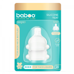 BABOO Pretkoliku silikona knupītis, biezajiem šķidrumiem, 6+ mēneši, 2 gab.