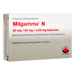 MILGAMMA N 90 mg/40 mg/0,25 mg kapsulas, N20