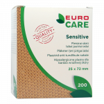 EURO CARE plāksteris SENSITIVE 25x72 mm, 200 gab.